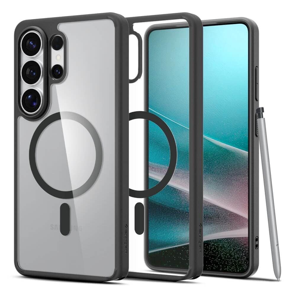 Хибриден кейс с висока степен на защита с MagSafe за Samsung Galaxy S26 Ultra - Spigen Ultra Hybrid MagSafe Case (черен-прозрачен)
