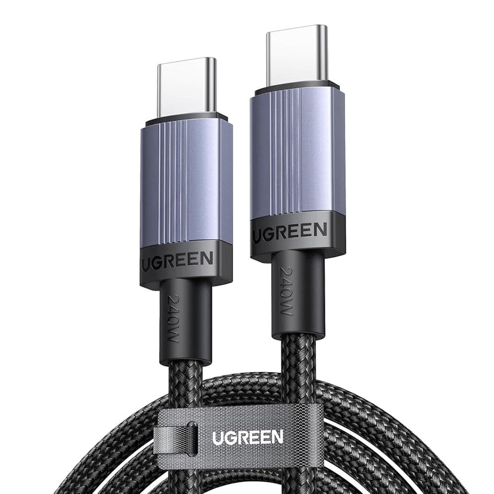 Кабел за бързо зареждане за устройства с USB-C порт - Ugreen USB-C to USB-C Cable 240W (100 см) (черен)