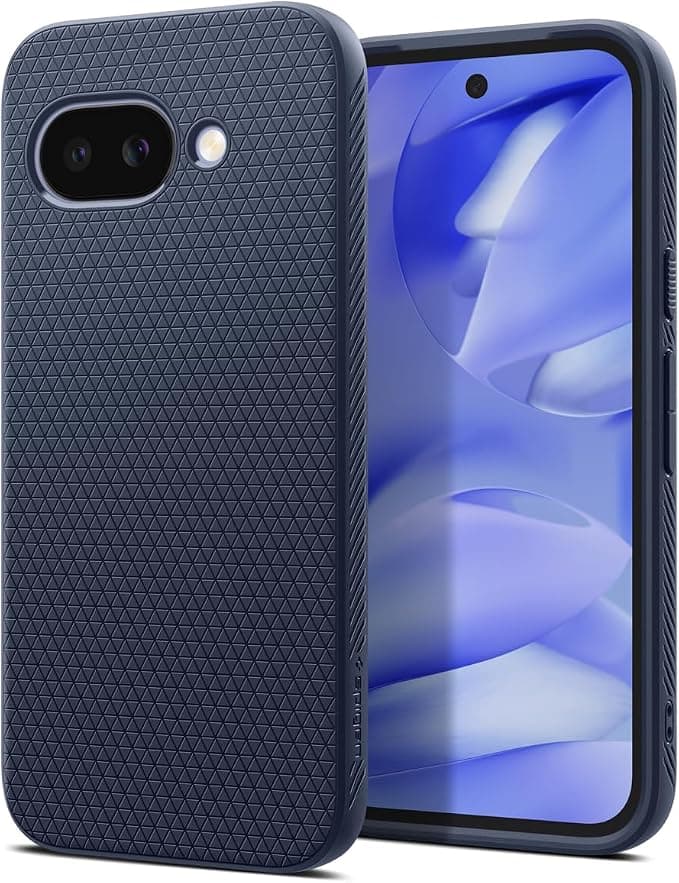 Силиконов (TPU) калъф с висока степен на защита за Google Pixel 9a - Spigen Liquid Air Case (тъмносин)