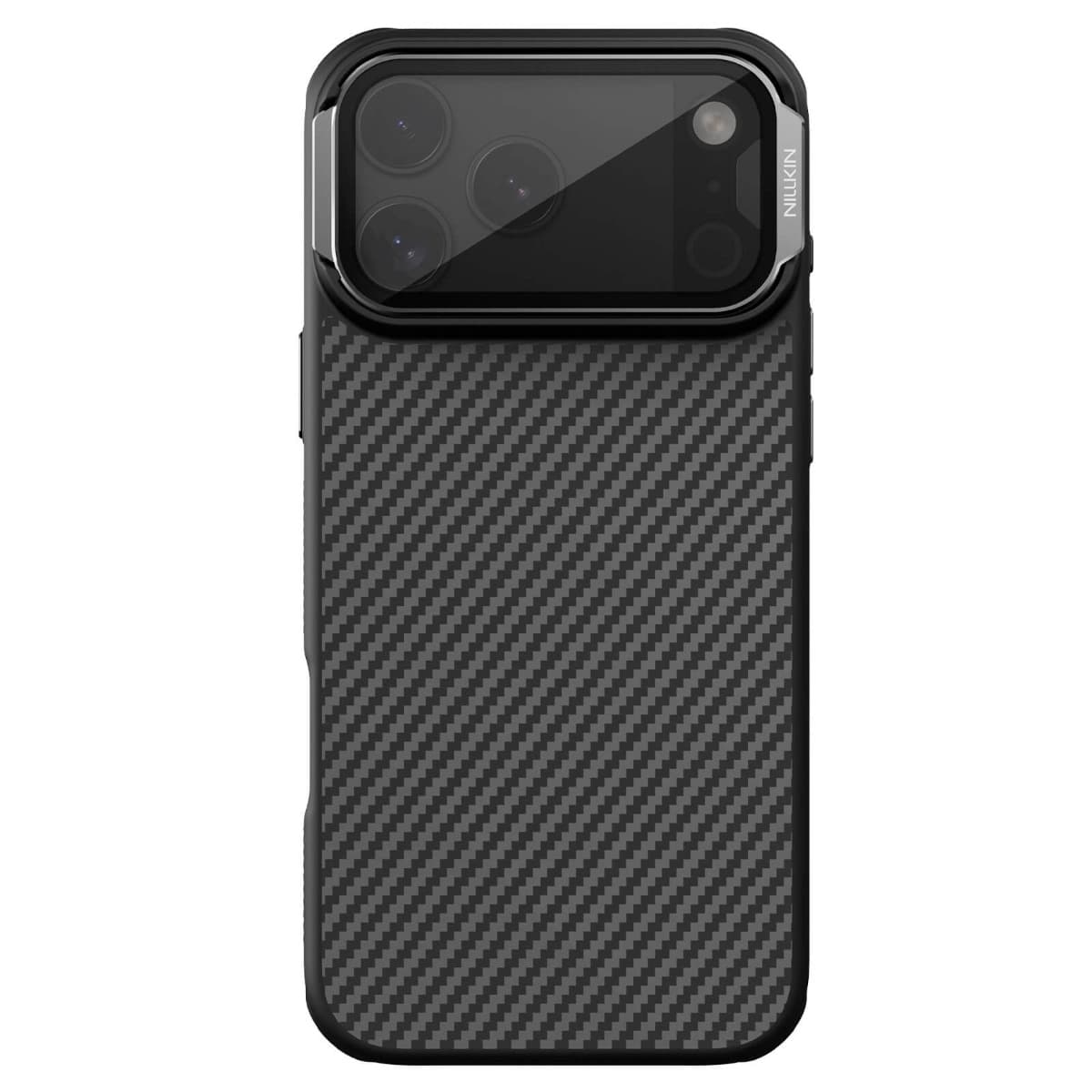 Хибриден удароустойчив кевларен кейс с MagSafe за iPhone 17 Pro Max - Nillkin CarboProp Aramid MagSafe Case (черен)