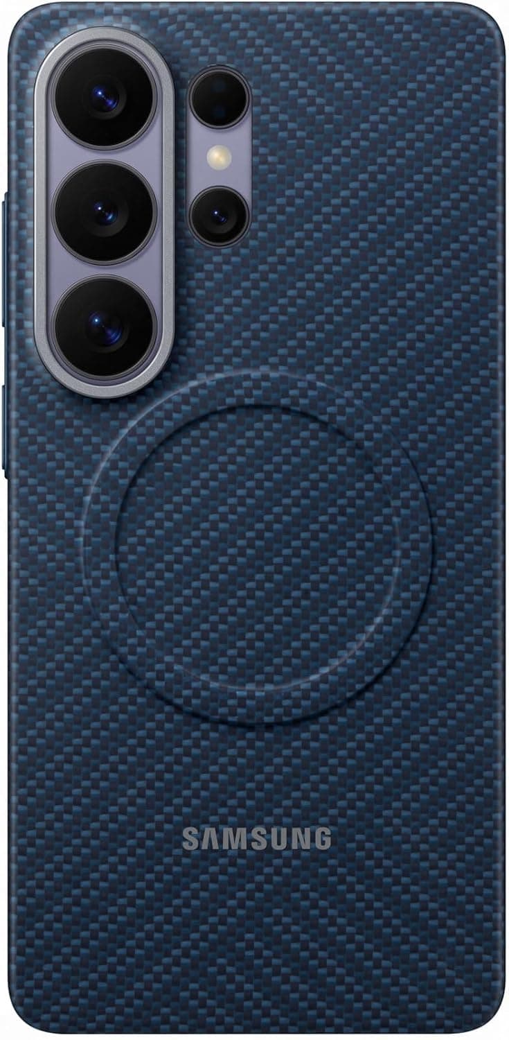 Оригинален кевларен кейс с MagSafe за Samsung Galaxy S26 Ultra - Samsung Carbon Magnet Case EF-KS948SCE (тъмносин)