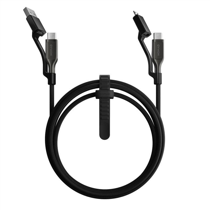 Здрав кевларен кабел за устройства с USB-A, microUSB и USB-C конектори - Nomad Kevlar USB-C Universal Cable 240W (150 см)