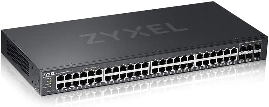 Суич ZyXEL GS-2220-50, 48-портов Layer2+, 44x Gb+ 4x Gbcombo (RJ45/SFP) + 2x Gb SFP, управляем