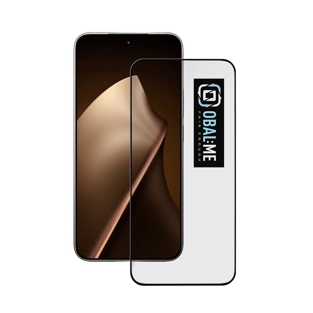 Обхващащо и ръбовете стъклено защитно покритие за дисплея на Xiaomi 15T, 15T Pro - OBALME Tempered Glass Screen Protector 5D (черен-прозрачен)