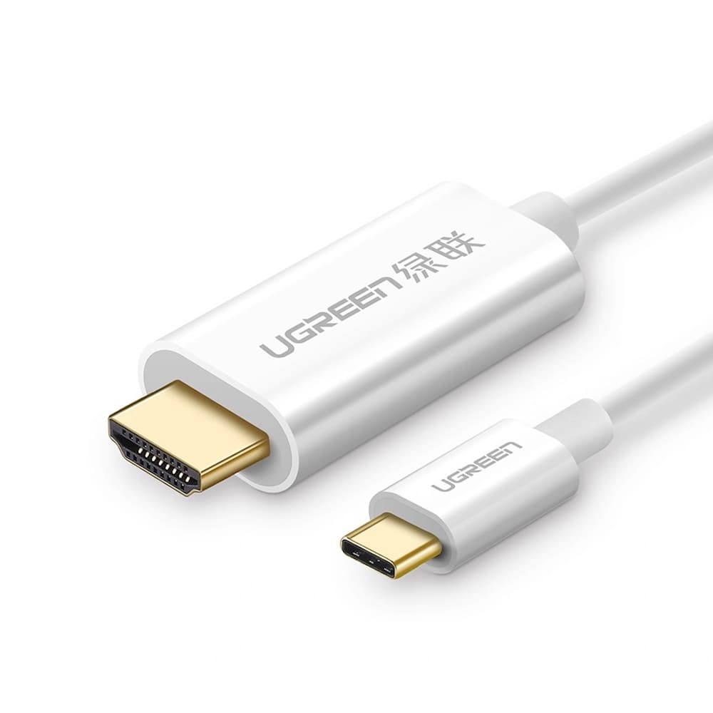 Кабел с поддръжка на 4K за свързване от USB-C към HDMI - Ugreen MM121 4K 30Hz USB-C to HDMI Cable (бял) (150 см)