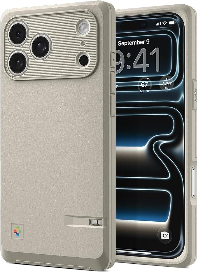 Хибриден удароустойчив кейс с висока степен на защита с MagSafe за iPhone 17 Pro Max - Spigen Classic LS MagSafe Hybrid Case (бежов)