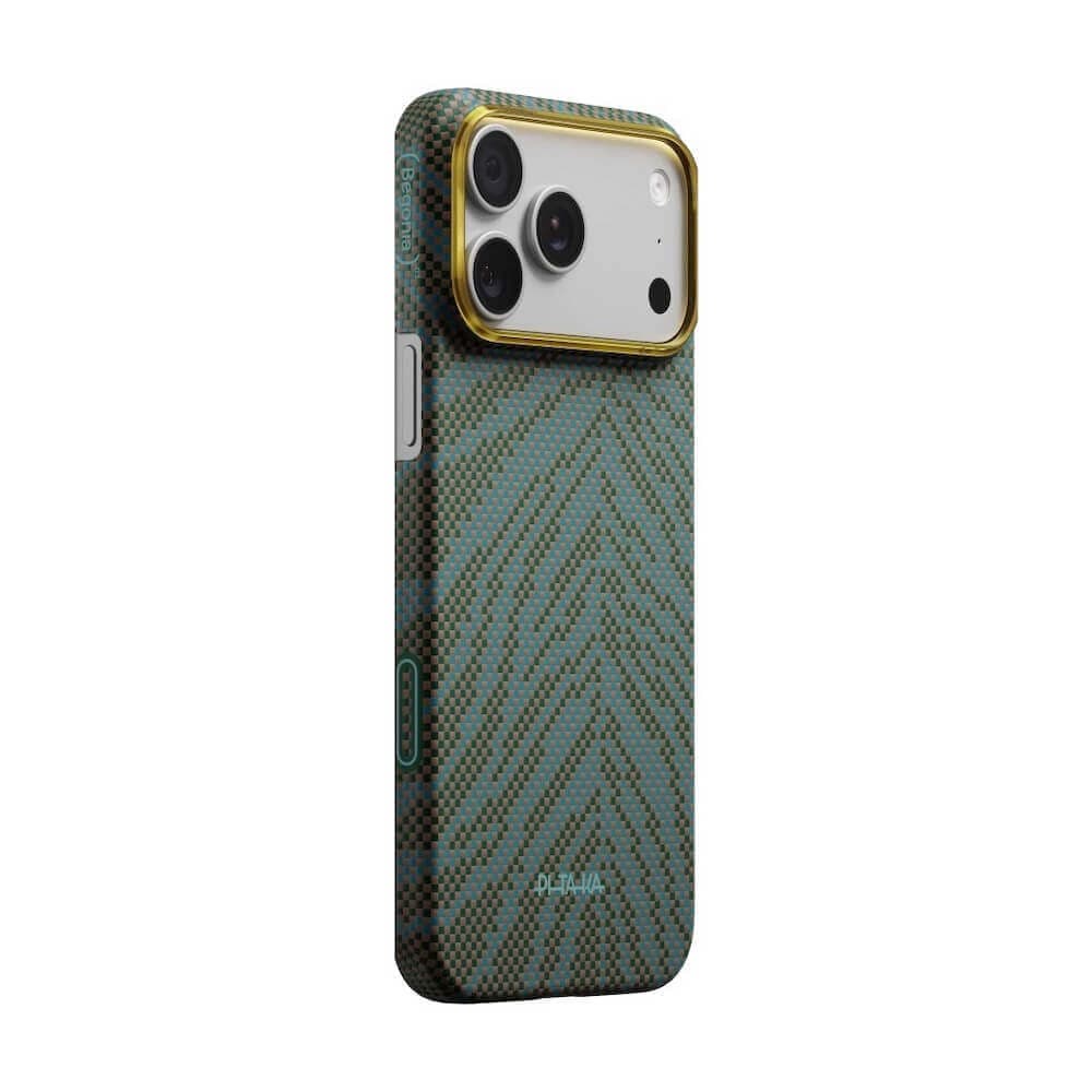 Кевларен кейс с MagSafe за iPhone 17 Pro Max - Pitaka Breath Of Veins Dive Green Edge Ultra Slim Aramid Fiber Case Limited Edition