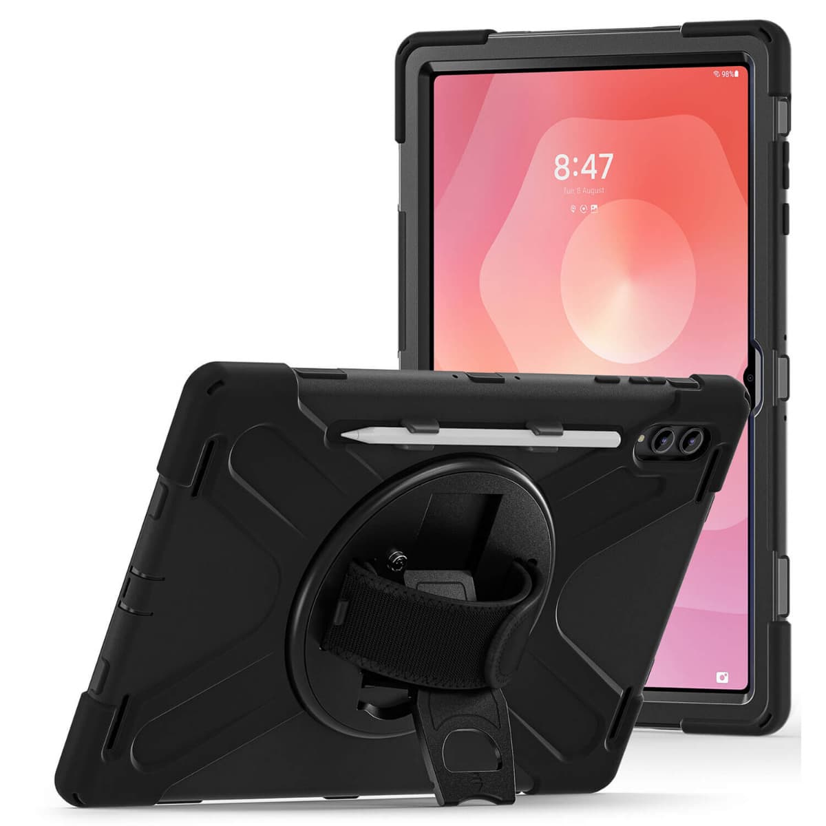 Удароустойчив калъф за Samsung Galaxy Tab S11 Ultra - 4smarts Rugged Tablet Case Grip (черен)