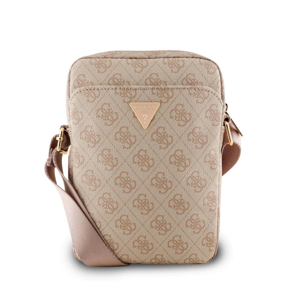 Дизайнерска чанта с презрамка за таблети до 8 инча - Guess PU 4G Triangle Logo Tablet Bag 8 (розов)