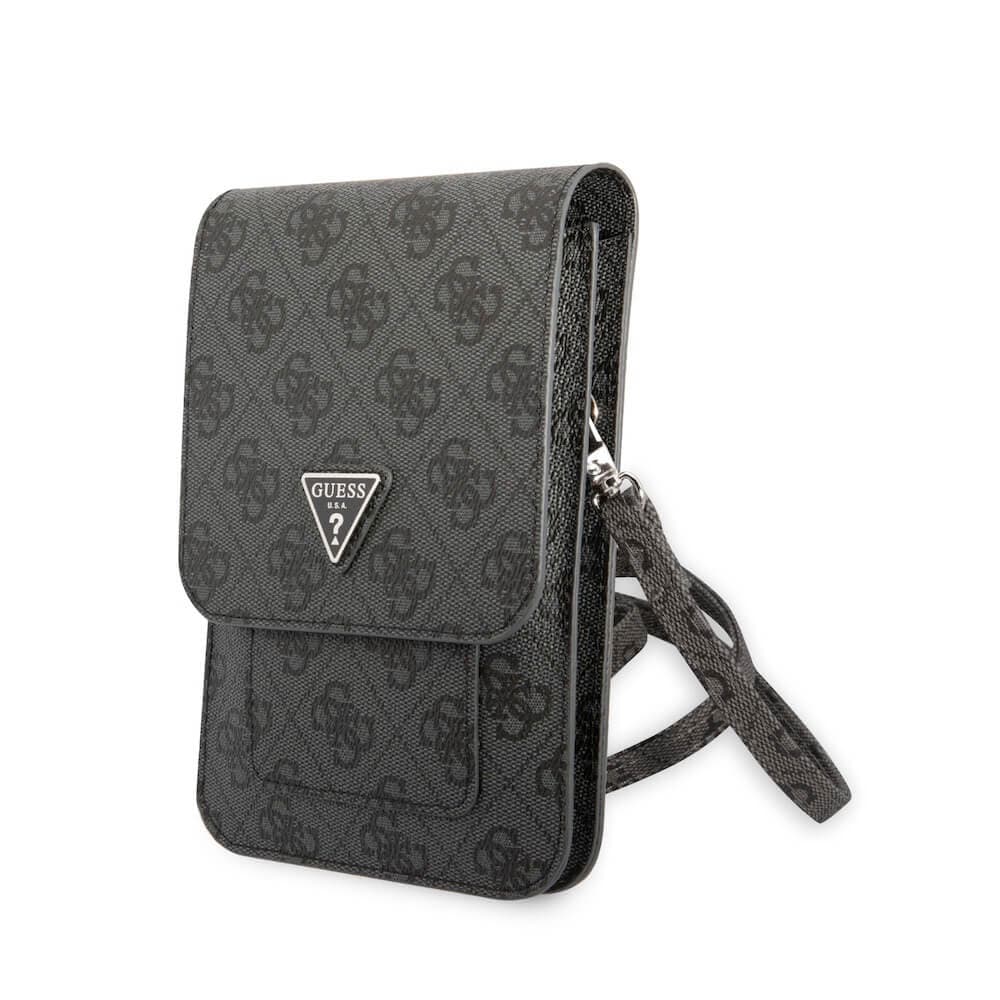 Кожена чанта (портфейл) с презрамка - Guess PU 4G Triangle Logo Wallet Universal Phone Bag (черен)