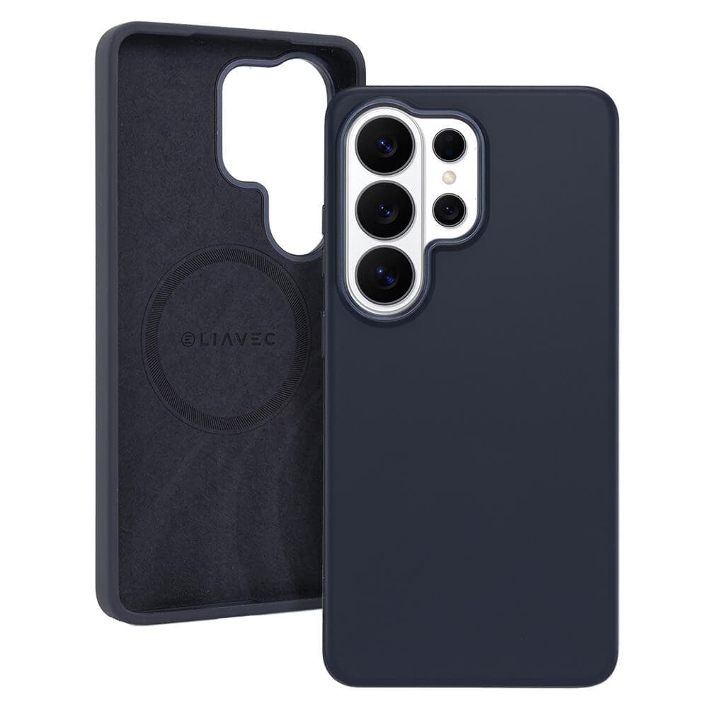 Силиконов (TPU) калъф с MagSafe за Samsung Galaxy S26 Ultra - Liavec Silk Shield Case with Metal Camera Frame (тъмносин)