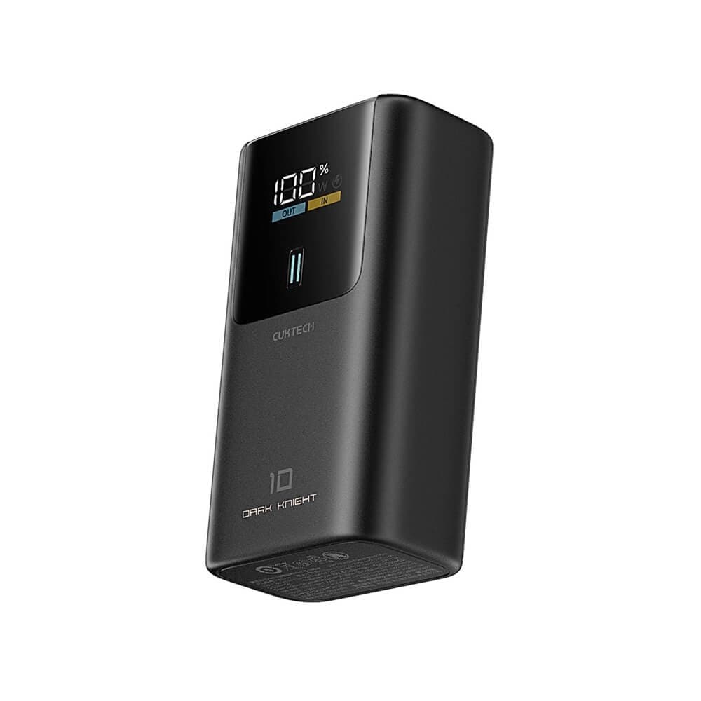 Външна батерия с USB-C и USB-A изходи и технология за бързо зареждане - Cuktech PB1055 Digital Display Power Bank 55W 10000 mAh (тъмносив)