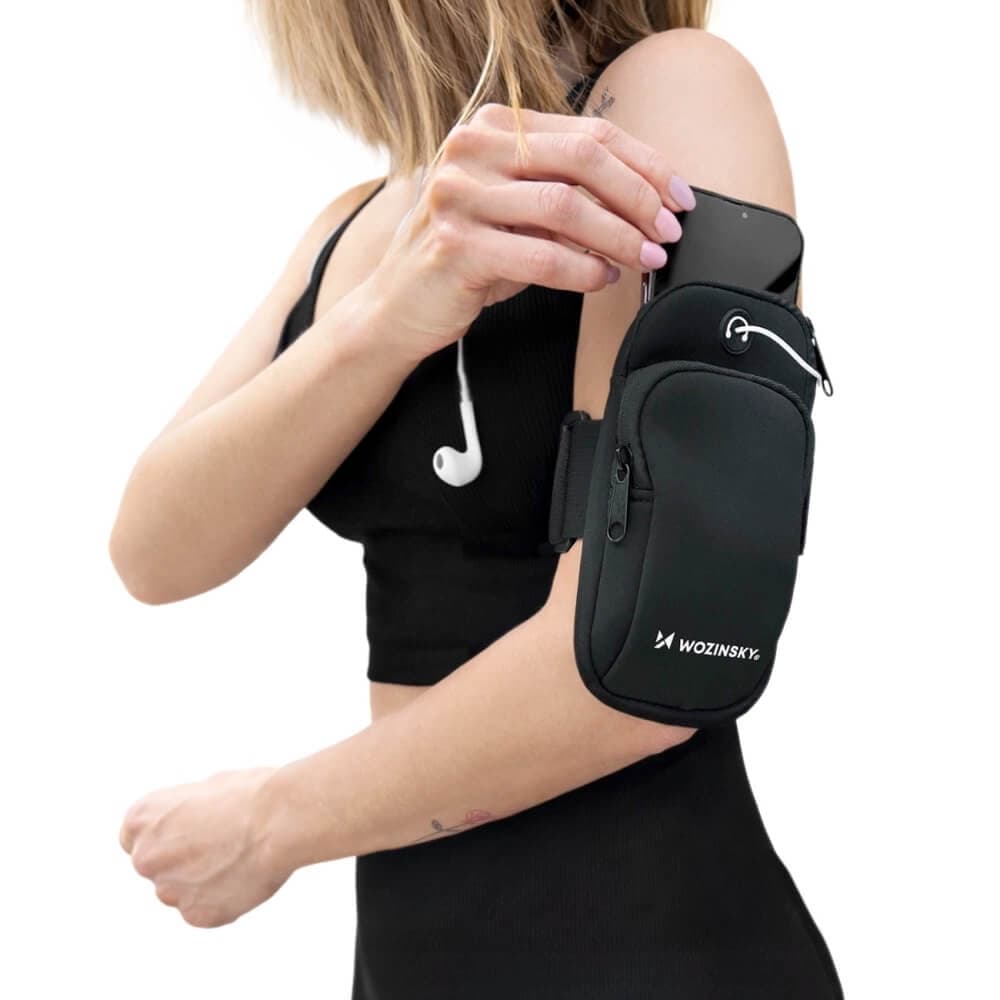 Универсален спортен калъф за ръка - Wozinsky WABBK1 Universal Running Armband (черен)