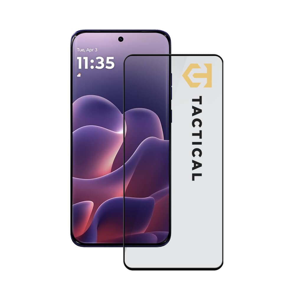 Стъклено защитно покритие за целия дисплей на Motorola Edge 70 Fusion - Tactical Glass Shield 5D (черен-прозрачен)
