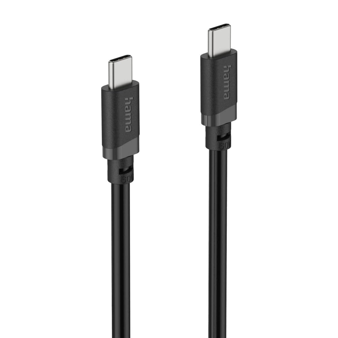 HAMA Кабел USB-C мъжко USB-C мъжко, 60 W, 1 m, черен