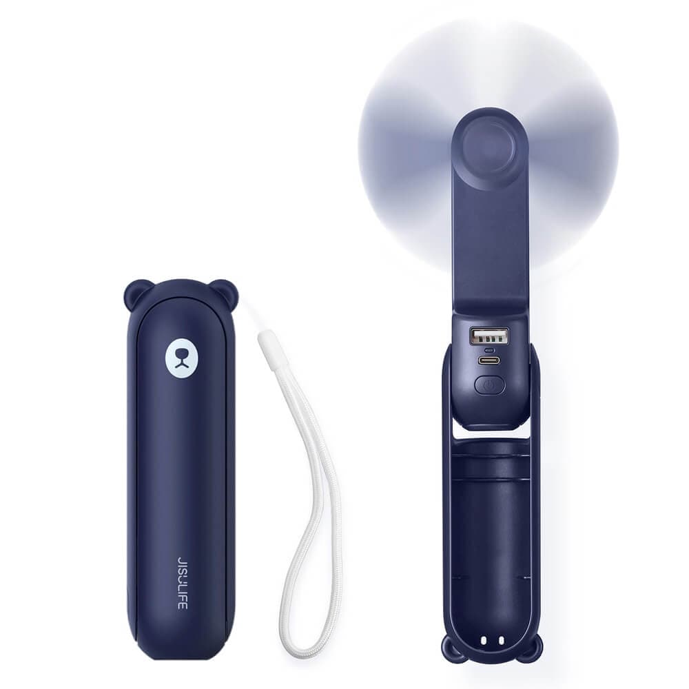 Сгъваем мини вентилатор с презареждаема батерия - JisuLife Life8 Mini Portable Handheld Fan (син)