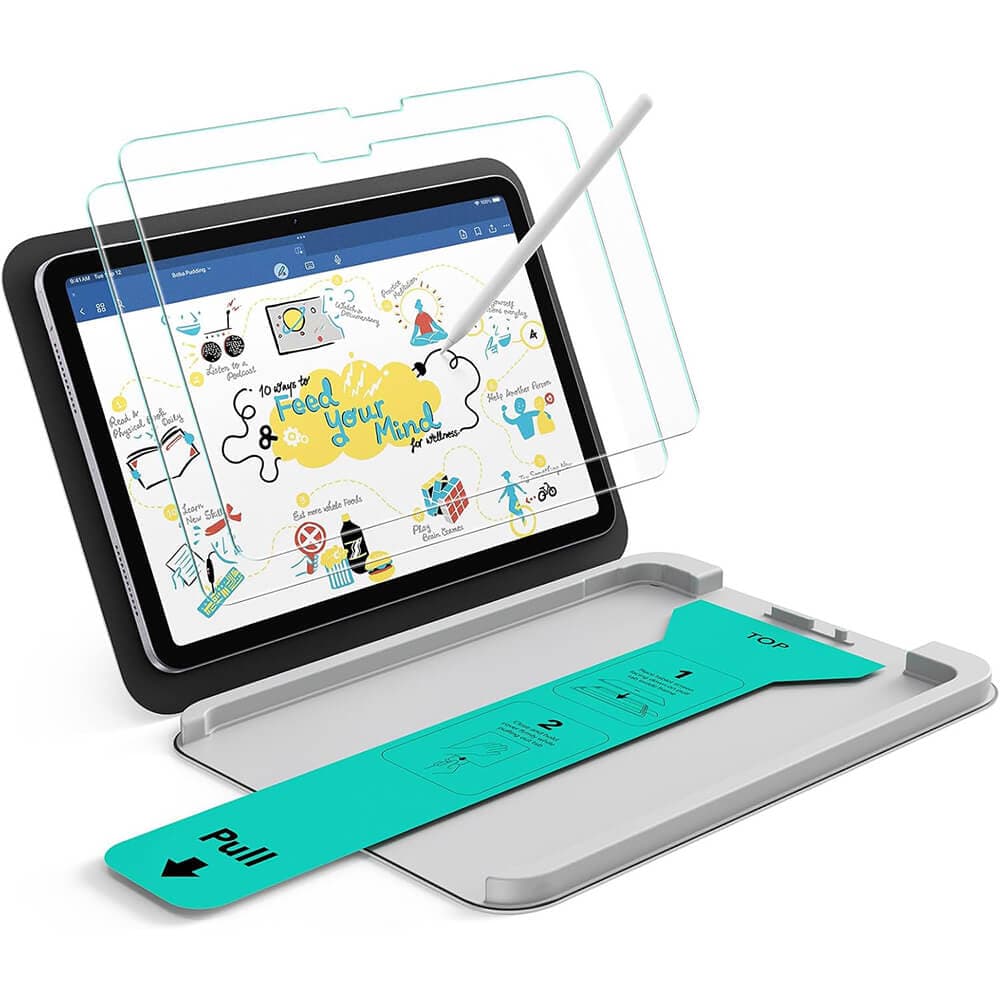 Стъклено защитно покритие (подходящо за рисуване) за дисплея на iPad Air 11 (2026), iPad Air 11 (2025), iPad Air 11 (2024) - ESR UltraFit Classic PaperFeel Tempered Glass Screen Protector 2 Pack