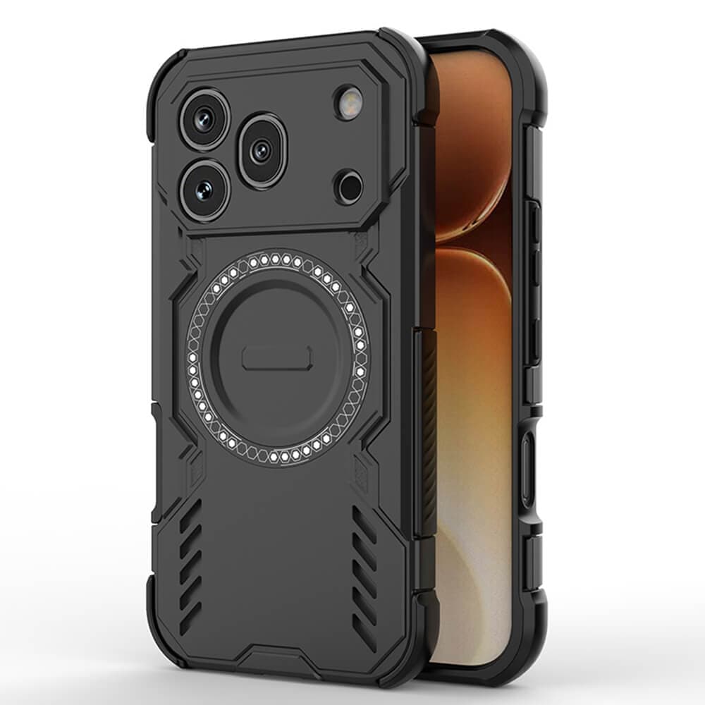 Хибриден удароустойчив кейс с MagSafe за Honor 600 Pro - Techsuit ArmorMag Case (черен)