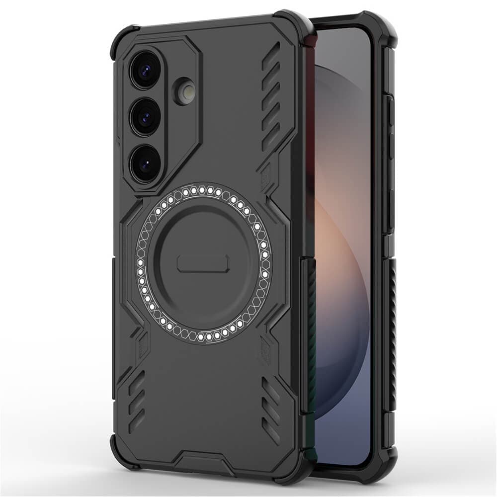 Хибриден удароустойчив кейс с MagSafe за Samsung Galaxy S26 - Techsuit ArmorMag Case (черен)