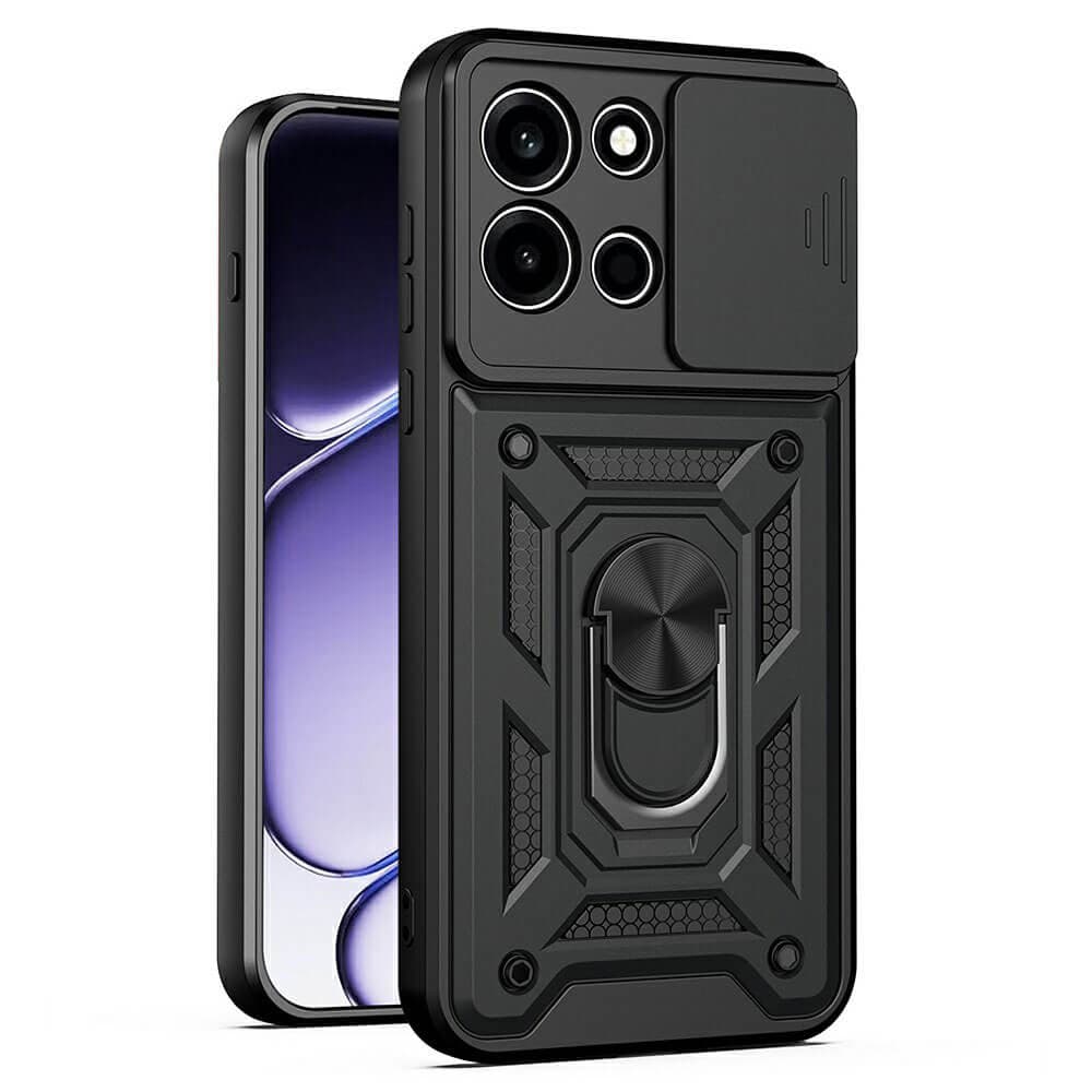 Хибриден удароустойчив кейс с пръстен против изпускане за OnePlus Nord 6 - Techsuit CamShield Case (черен)