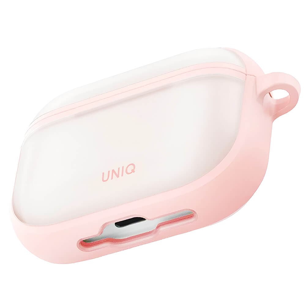Хибриден удароустойчив кейс с карабинер за Apple AirPods Pro 3 - Uniq Veren Series Hybrid Case (розов)
