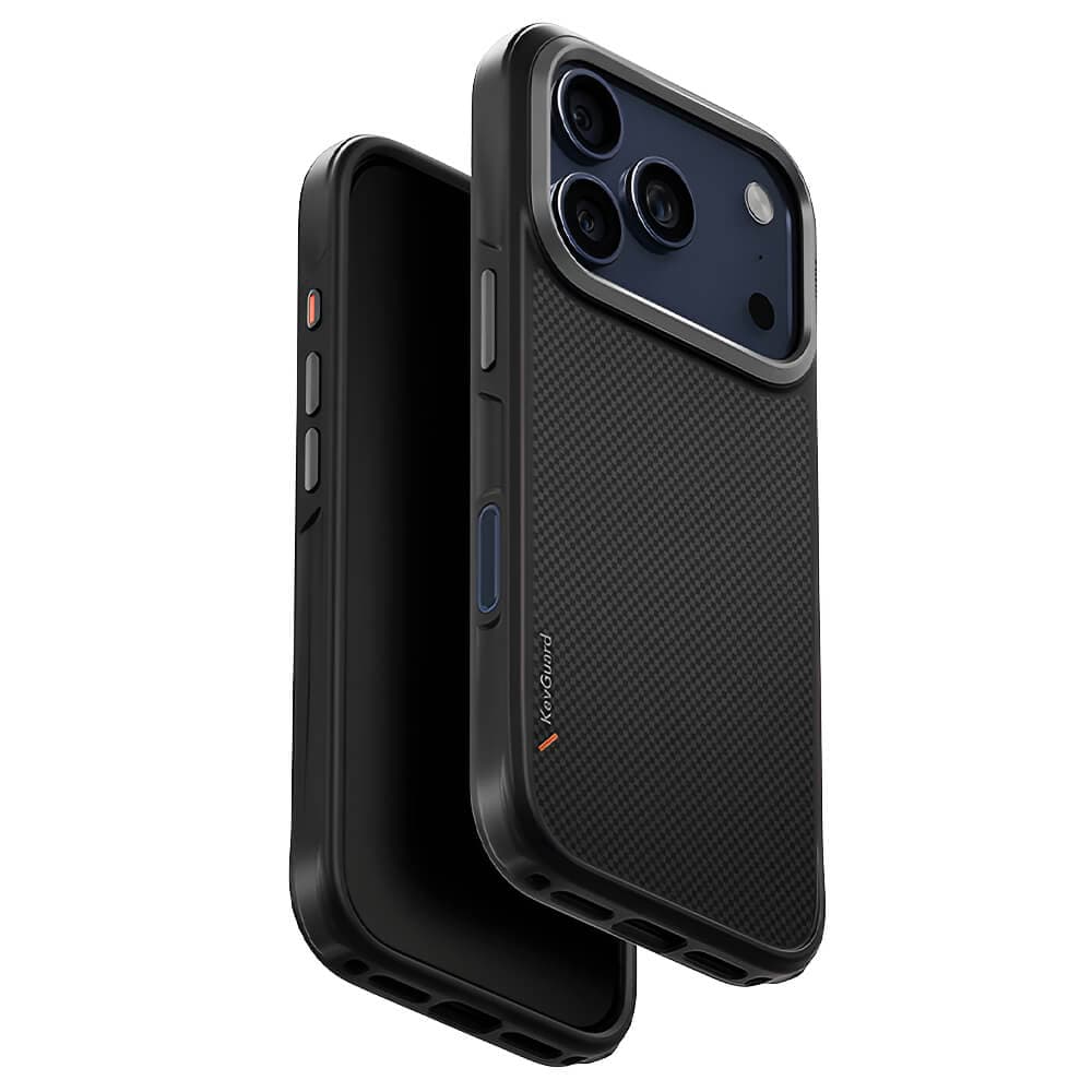Удароустойчив кевларен кейс с MagSafe за iPhone 17 Pro - Uniq Keva Aramid Tough Magnetic Case (черен)