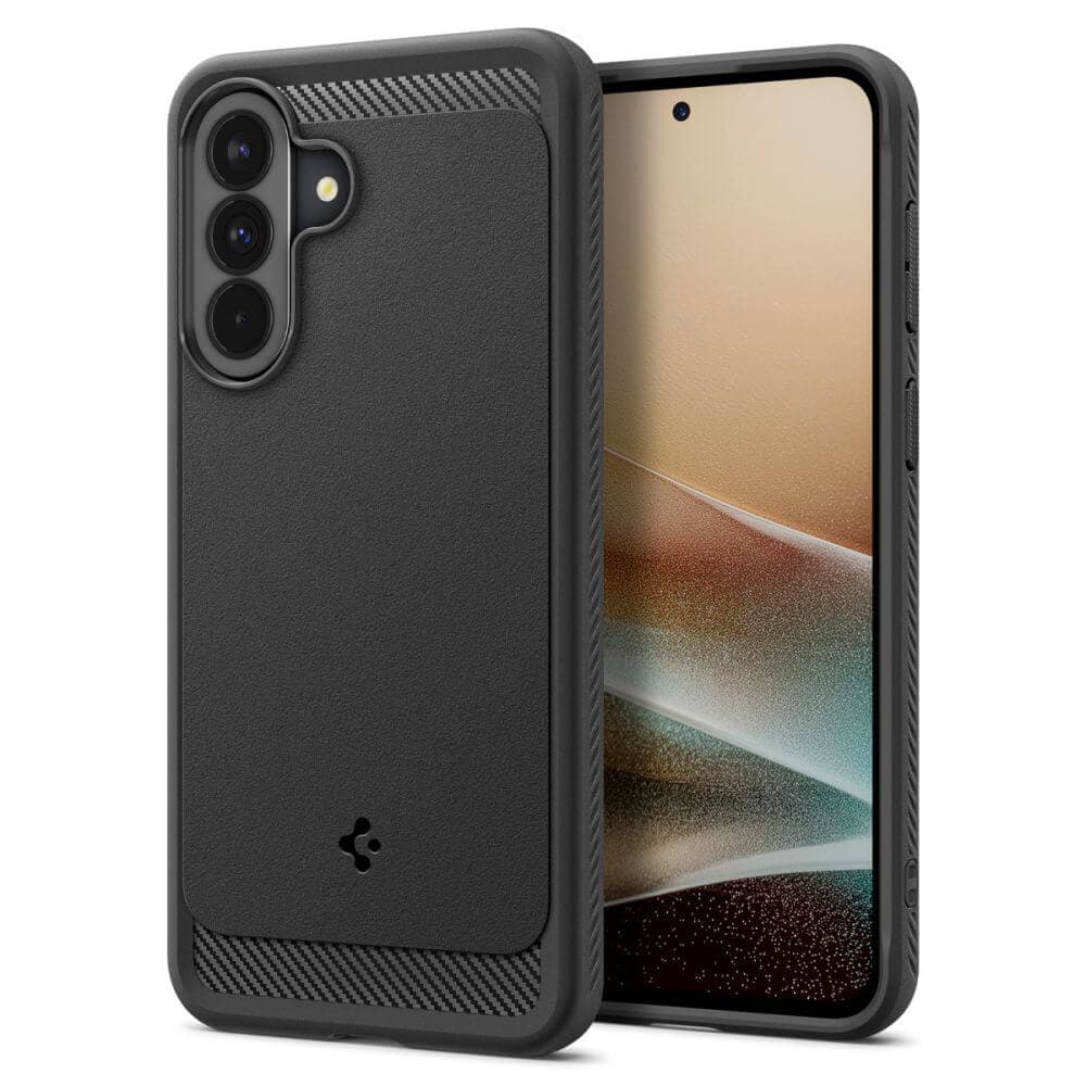 Тънък качествен силиконов (TPU) калъф за Samsung Galaxy A37 5G - Spigen Rugged Armor Case (черен)