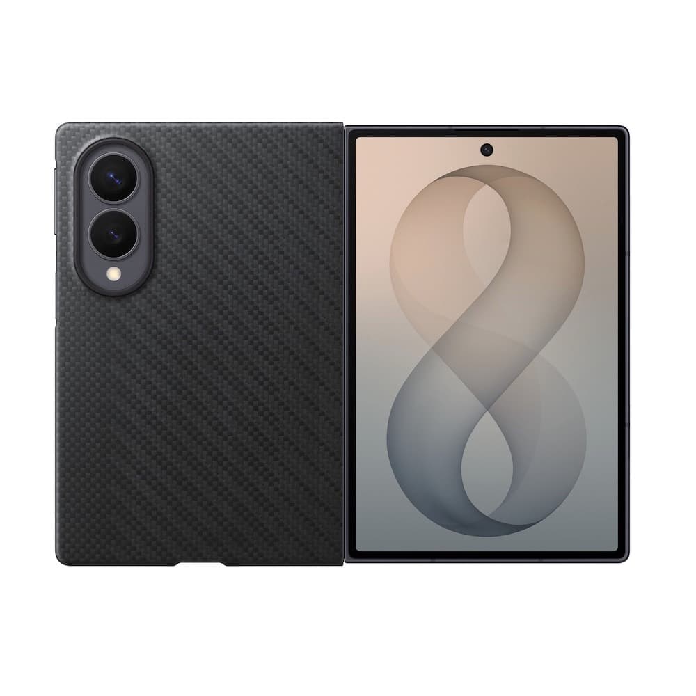 Оригинален кевларен кейс с Qi2 за Samsung Galaxy Z Fold8 - Samsung Carbon Magnet Case EF-KF971SBE (черен)