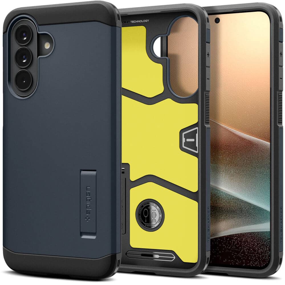 Хибриден кейс с най-висока степен на защита за Samsung Galaxy A57 5G - Spigen Tough Armor Case (тъмносив)