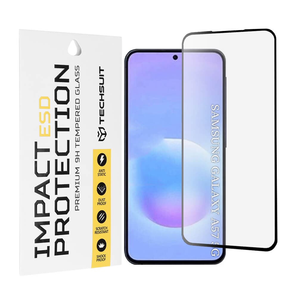 Калено стъклено защитно покритие за дисплея на Samsung Galaxy A57 5G - Techsuit Full Glue Tempered ESD Glass