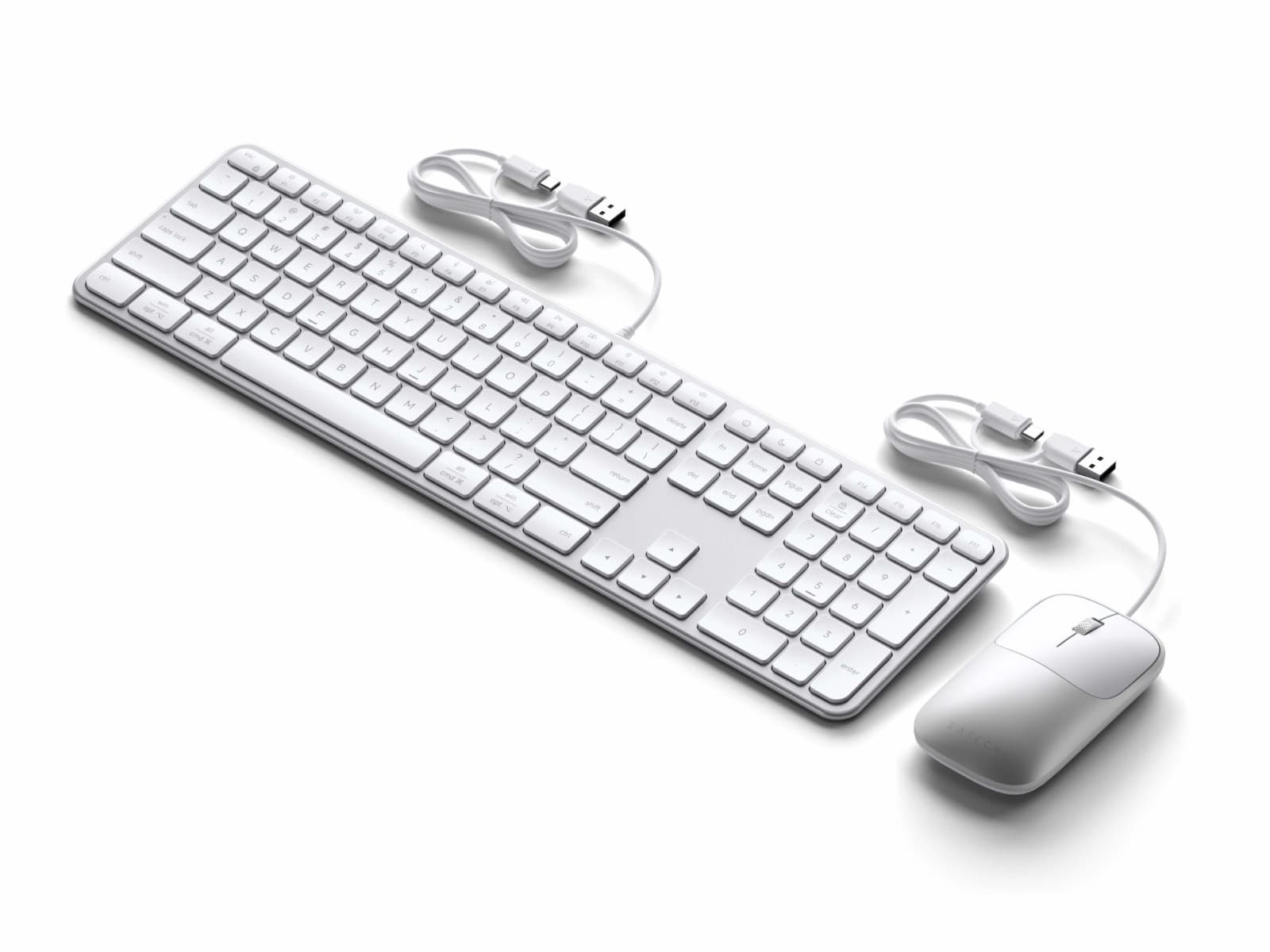 Комплект жични клавиатура и мишка за Mac и PC - Satechi Slim CLX3 Wired Combo Keyboard and Mouse (сребрист)