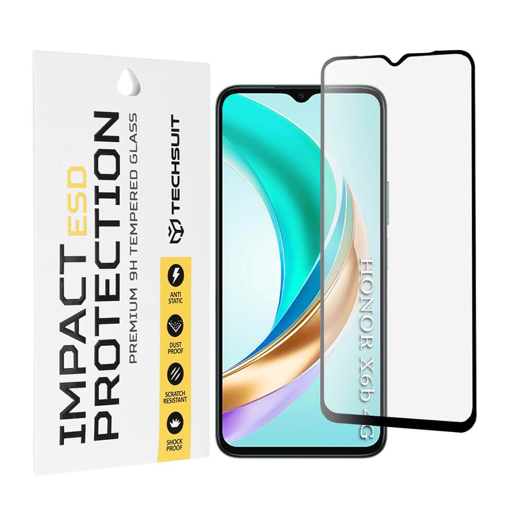 Калено стъклено защитно покритие за дисплея на Honor X6b - Techsuit Full Glue Tempered ESD Glass