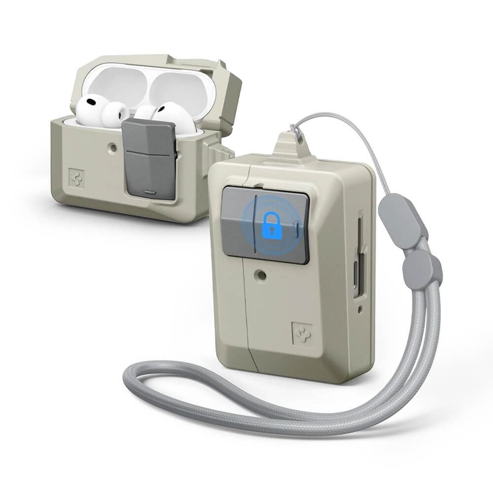 Хибриден удароустойчив кейс с връзка за ръка за Apple AirPods Pro 3 - Spigen AirPods Pro 3 Classic LS Case (бежов)