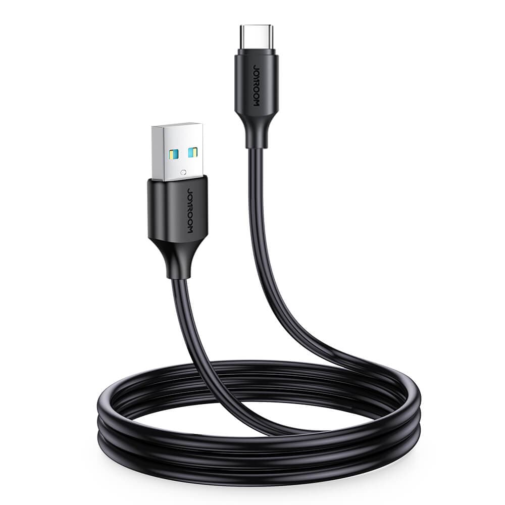 Кабел с гумирана оплетка за устройства с USB-C порт (100 см) - Joyroom Long Lasting USB-A to USB-C Cable 3А (черен)