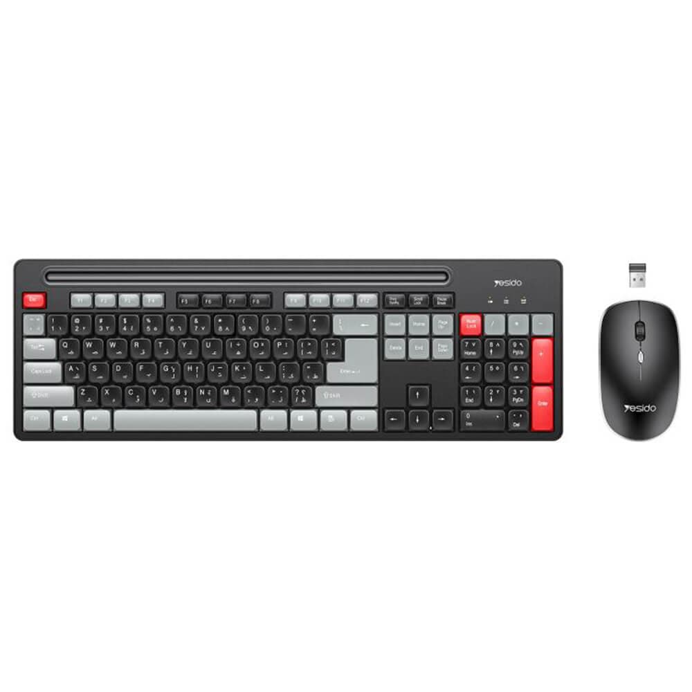 Комплект безжични клавиатура и мишка - Yesido KB43 Wireless Keyboard and Mouse Set 2.4 GHz (черен)