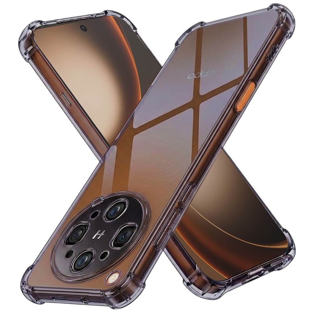 Удароустойчив силиконов (TPU) калъф за Oppo Find X9 Ultra - Techsuit Shockproof Clear Silicone Case (черен-прозрачен)