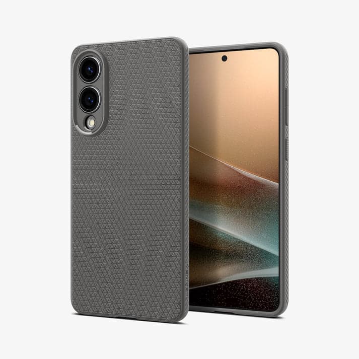 Силиконов (TPU) калъф с висока степен на защита за Samsung Galaxy S25 Edge - Spigen Liquid Air Case (сив)