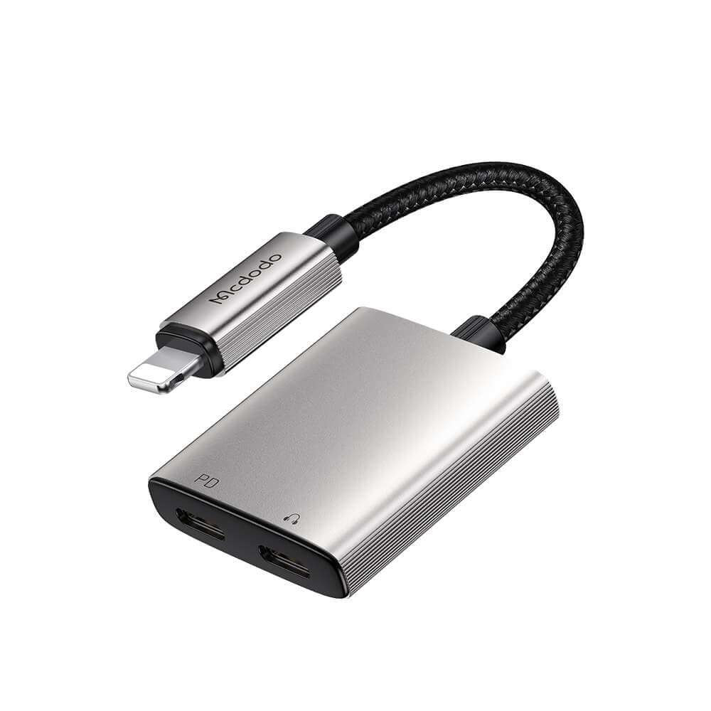 Двоен Lightning адаптер за устройства с Lightning порт - Mcdodo Wales Series Lightning to Double Lightning Adapter DAC (тъмносив)