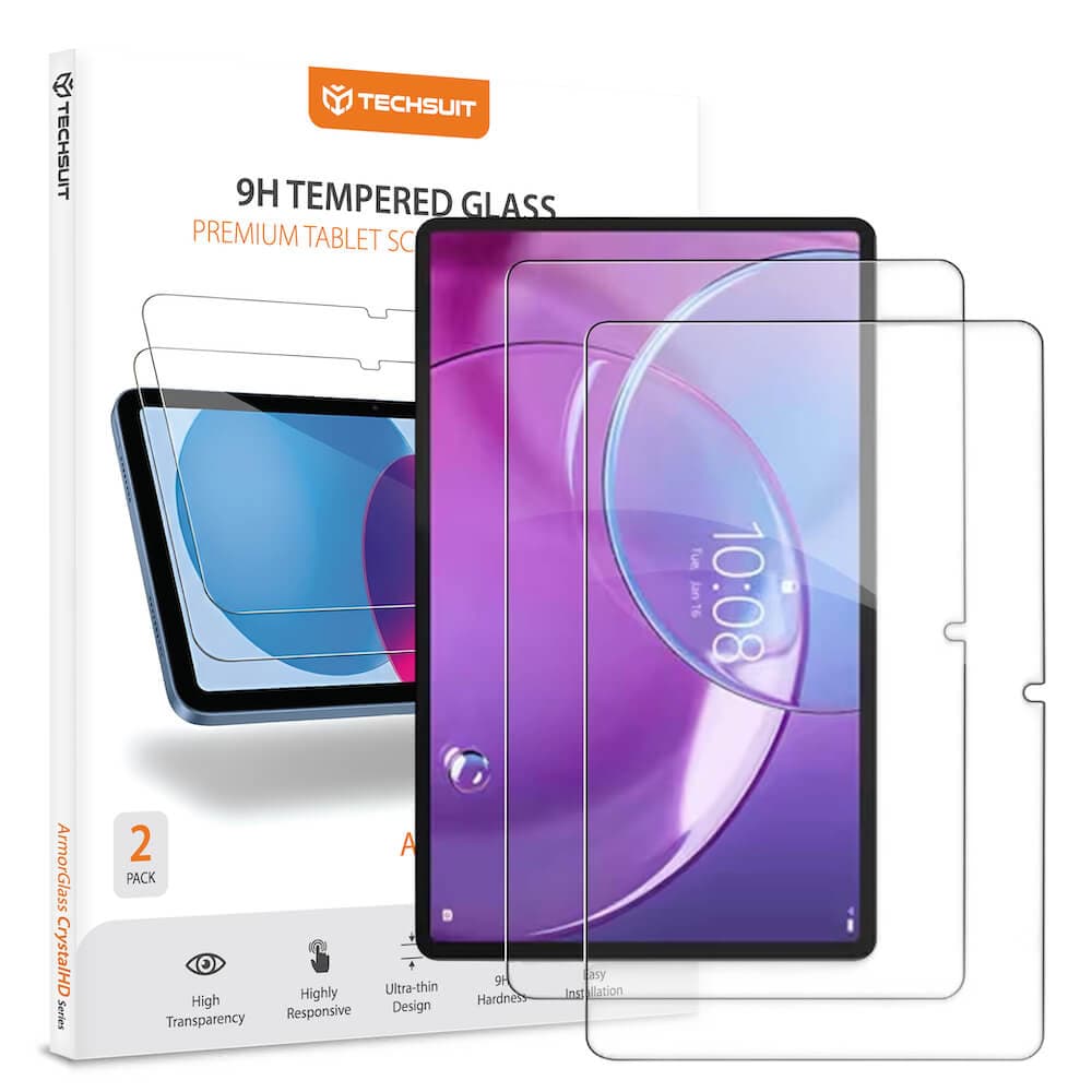 Комплект 2 броя калени стъклени защитни покрития за дисплея на Lenovo Idea Tab Pro Gen 2 - Techsuit ArmorGlass CrystalHD Tempered Glass Screen Protector 2 Pack (прозрачен)