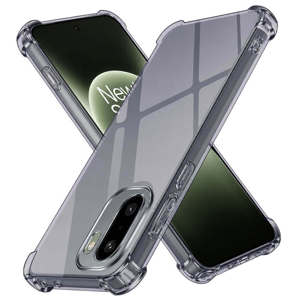 Удароустойчив силиконов (TPU) калъф за OnePlus 15R - Techsuit Shockproof Clear Silicone Case (черен-прозрачен)