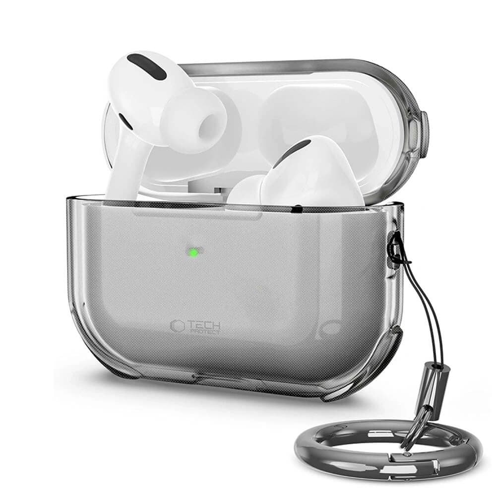 Силиконов удароустойчив калъф с карабинер за Apple AirPods Pro 3 - Tech-Protect Bounce AirPods Pro 3 Silicone Case (ash)