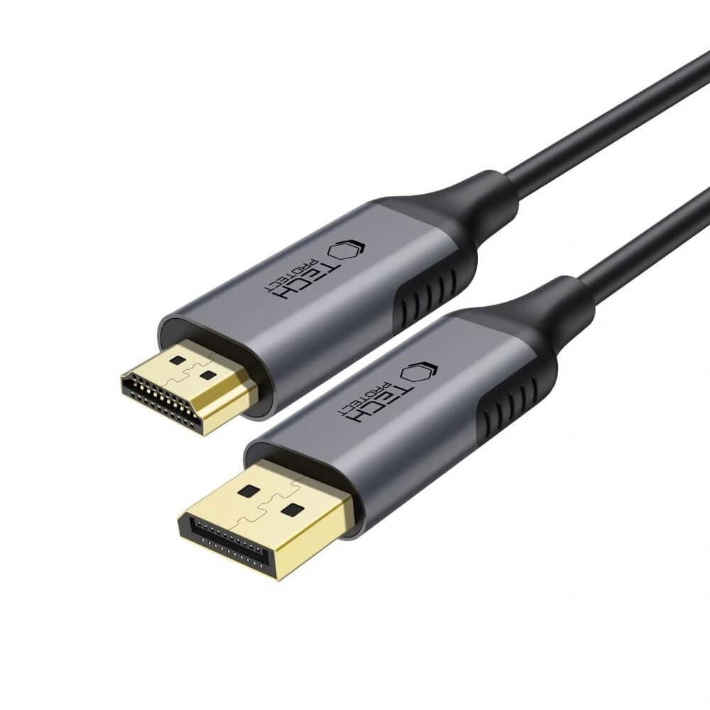 Кабел DisplayPort към HDMI с поддръжка на 4K - Tech-Protect Ultraboost DisplayPort 1.4 to HDMI 2.0 4K Cable (черен) (200 см)