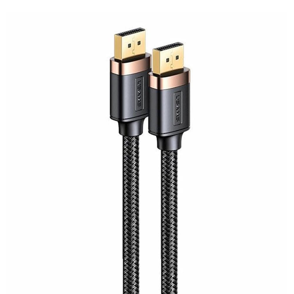 Кабел DisplayPort към DisplayPort с поддръжка на 4K - Usams DisplayPort 1.2 to DisplayPort 1.2 4K Cable (черен) (200 см)