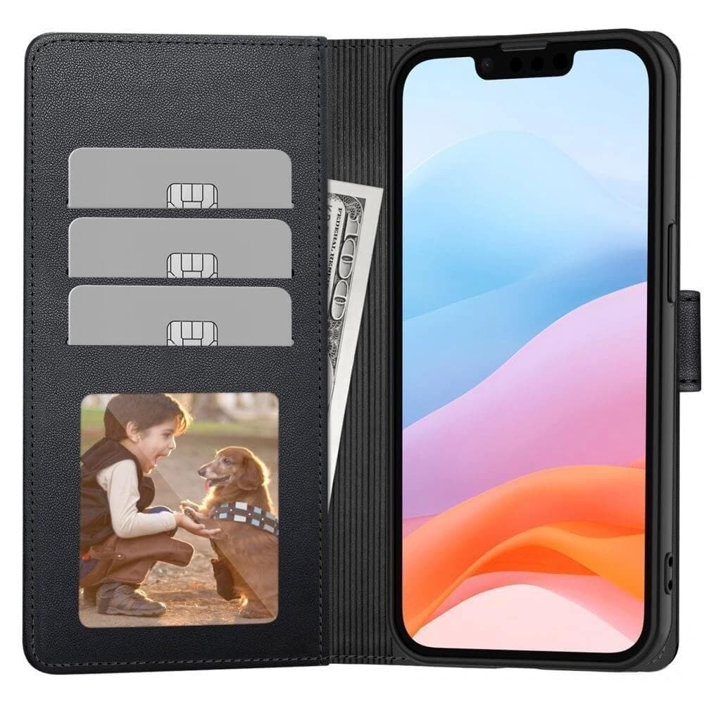 Кожен калъф, тип портфейл за Samsung Galaxy A26 5G, A17, A17 5G - Tech-Protect Wallet Leather Flip Case (черен)