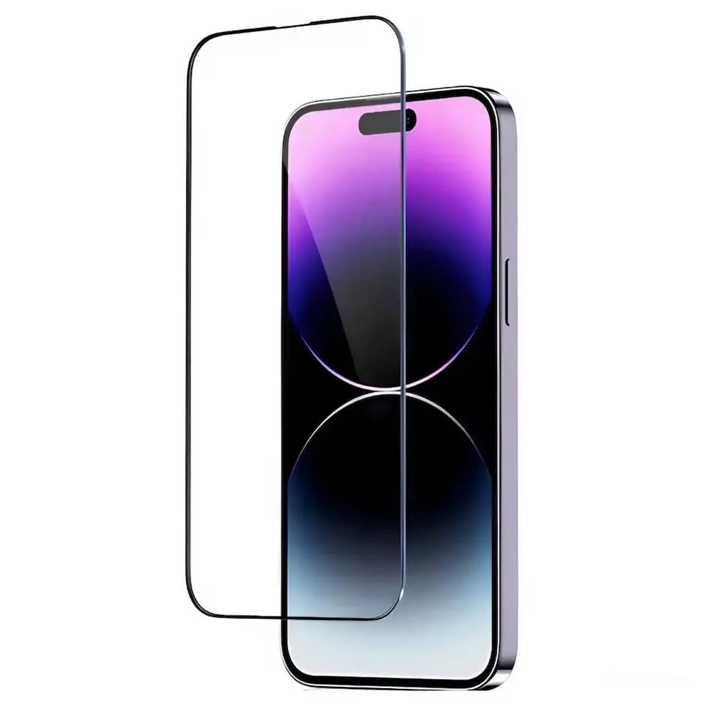 Калено стъклено защитно покритие за дисплея на iPhone 16 Pro Max - Sunix 6D Full Cover Tempered Glass (черен-прозрачен)