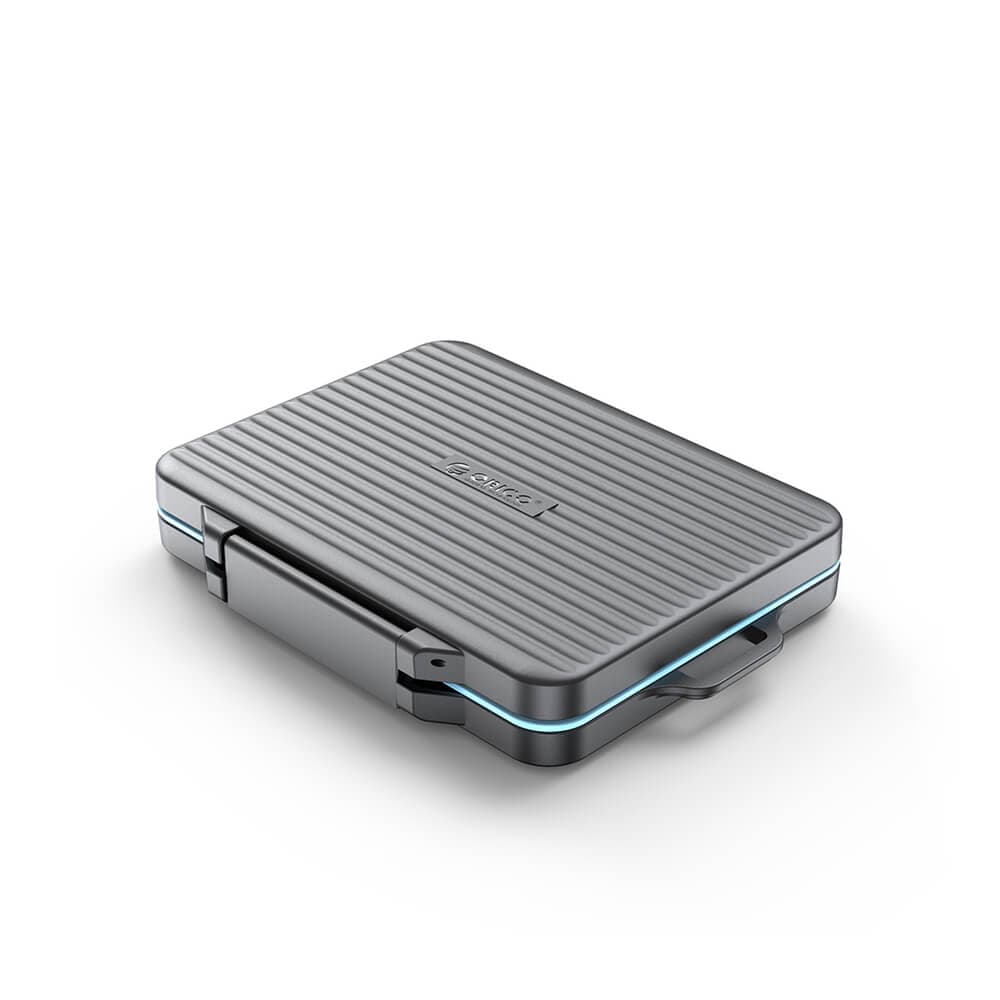 Предпазна кутия за съхранение на карти с памет и малки носители - Orico Storage Case for Memory Cards and SSD 2.5" HDD M.2 SSD (сив)