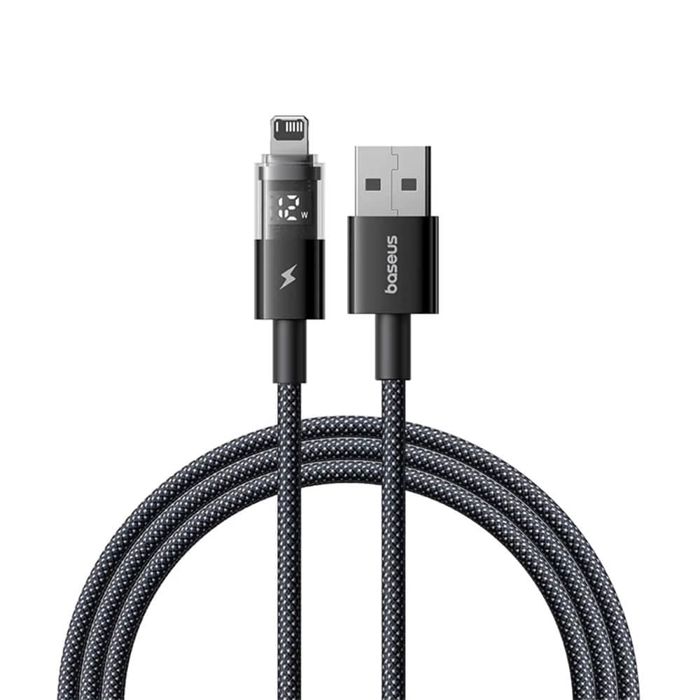 USB-A към Lightning кабел за Apple устройства с Lightning порт - Baseus Digital Display II USB-C to Lightning Cable PD 12W (черен) (100 см)