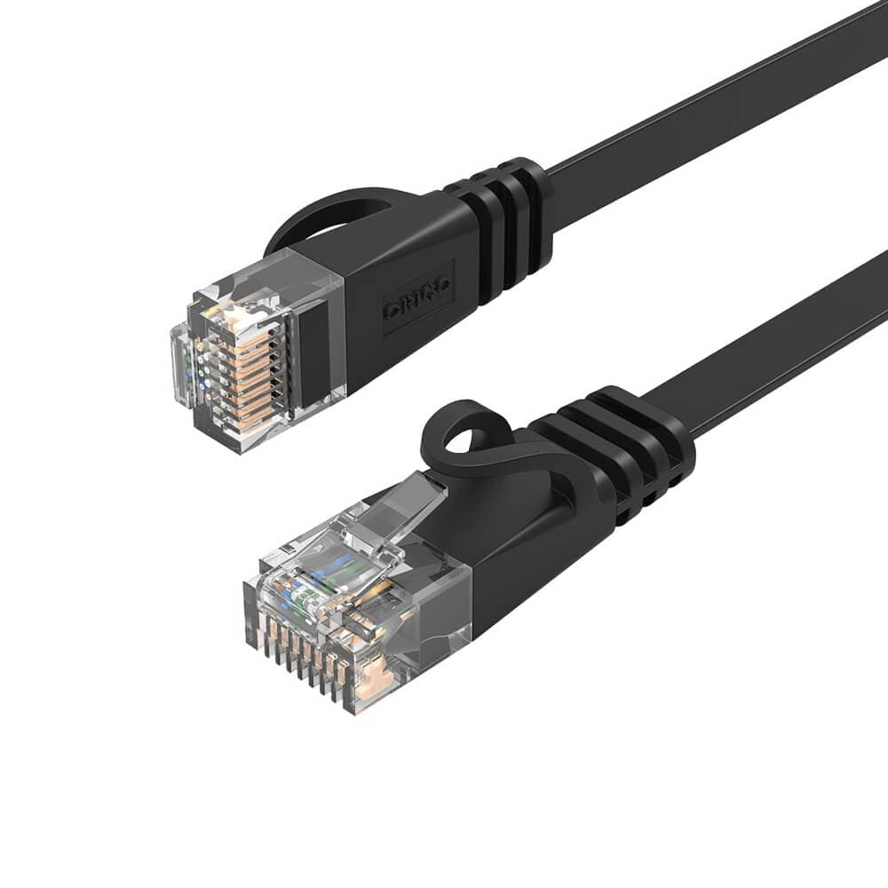 Плосък Gigabit Ethernet RJ45 Cat 6 кабел - Orico Cat6 RJ45 Gigabit Flat Network Cable (300 см) (черен)
