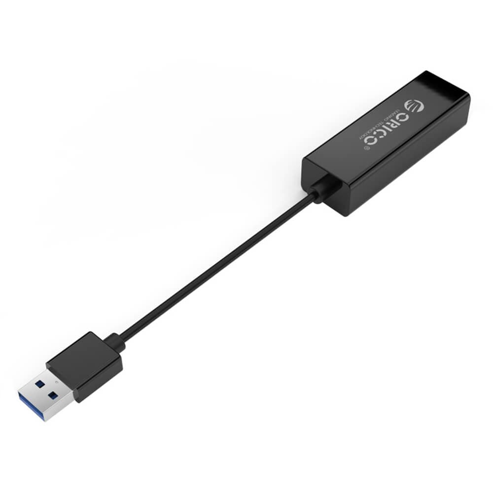 Адаптер за свързване от USB-A към Ethernet жичен интернет - Orico USB-A to Ethernet Adapter RJ45 1000Mbps (черен)