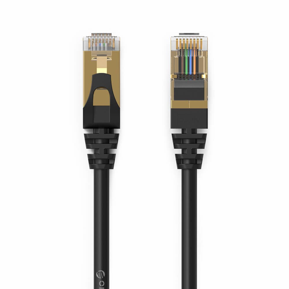 Gigabit Ethernet RJ45 Cat 7 мрежов кабел - Orico Cat7 RJ45 Gigabit Round Network Cable 10Gbps (20 м) (черен)